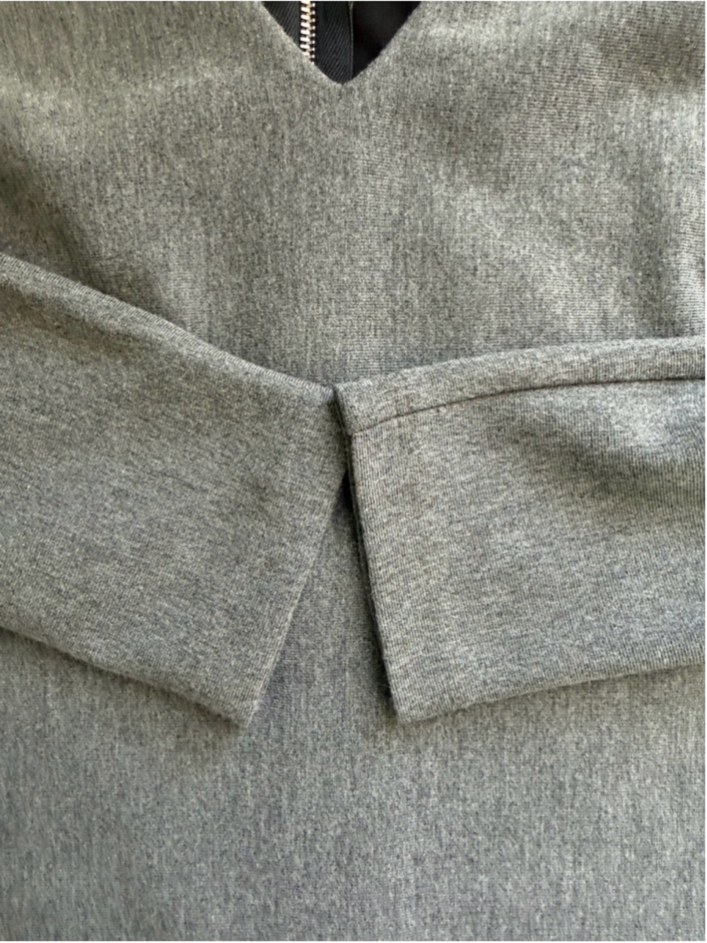 Zara Gray Long Sleeve V-Neck Mini Bodycon Dress Size S Y2K Cocktail Party - Picture 8 of 14
